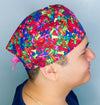 Tie Dye Colorful Bones Unisex Animal Scrub Cap