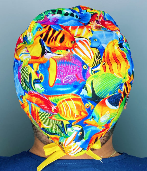 Colorful Tropical Fish Unisex Animal Scrub Cap