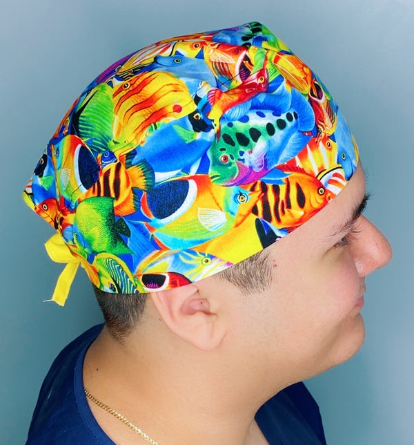 Colorful Tropical Fish Unisex Animal Scrub Cap