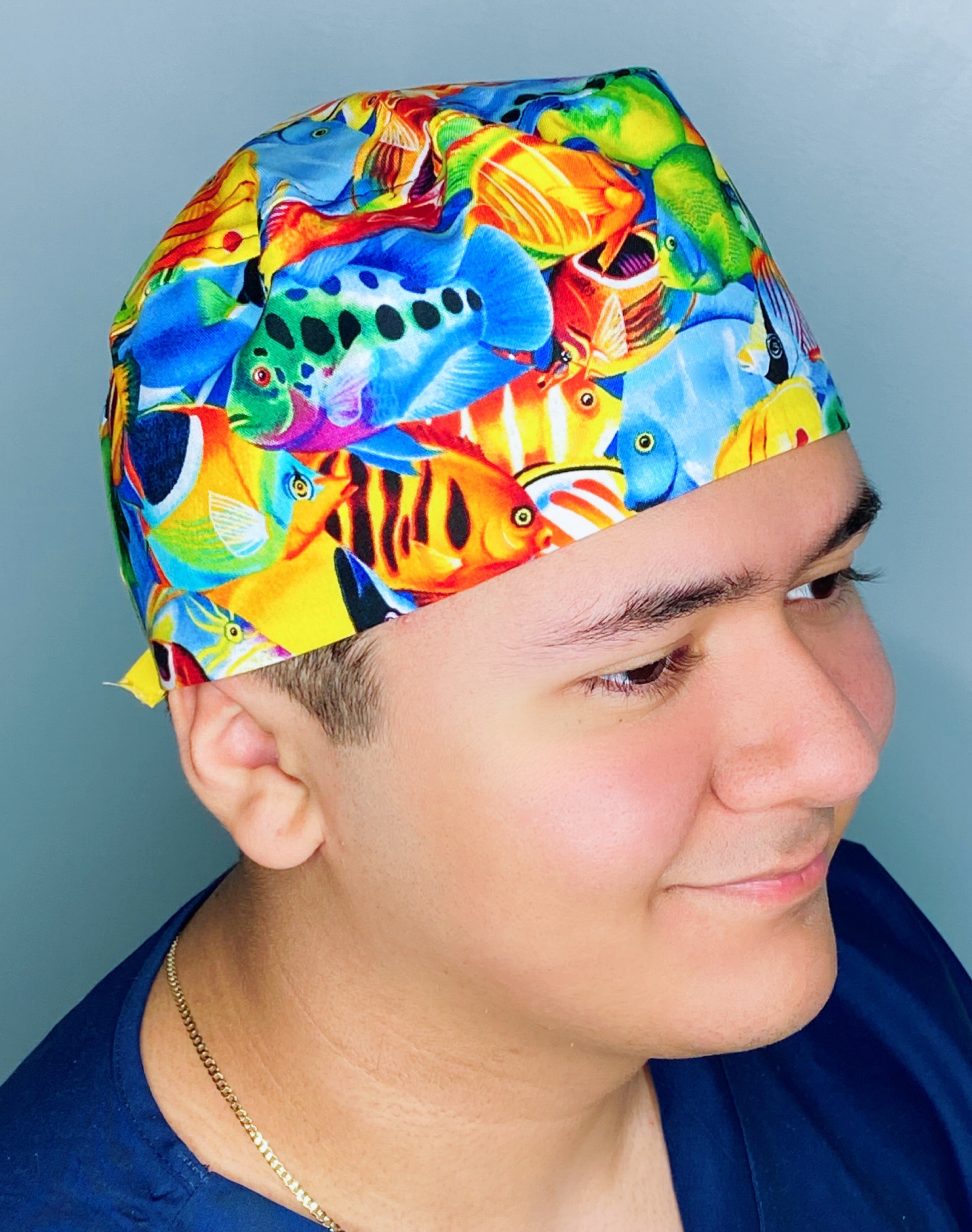 Colorful Tropical Fish Unisex Animal Scrub Cap