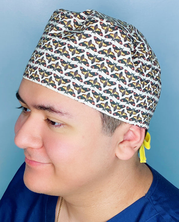 Small Moths All Over Unisex Animal Scrub Cap