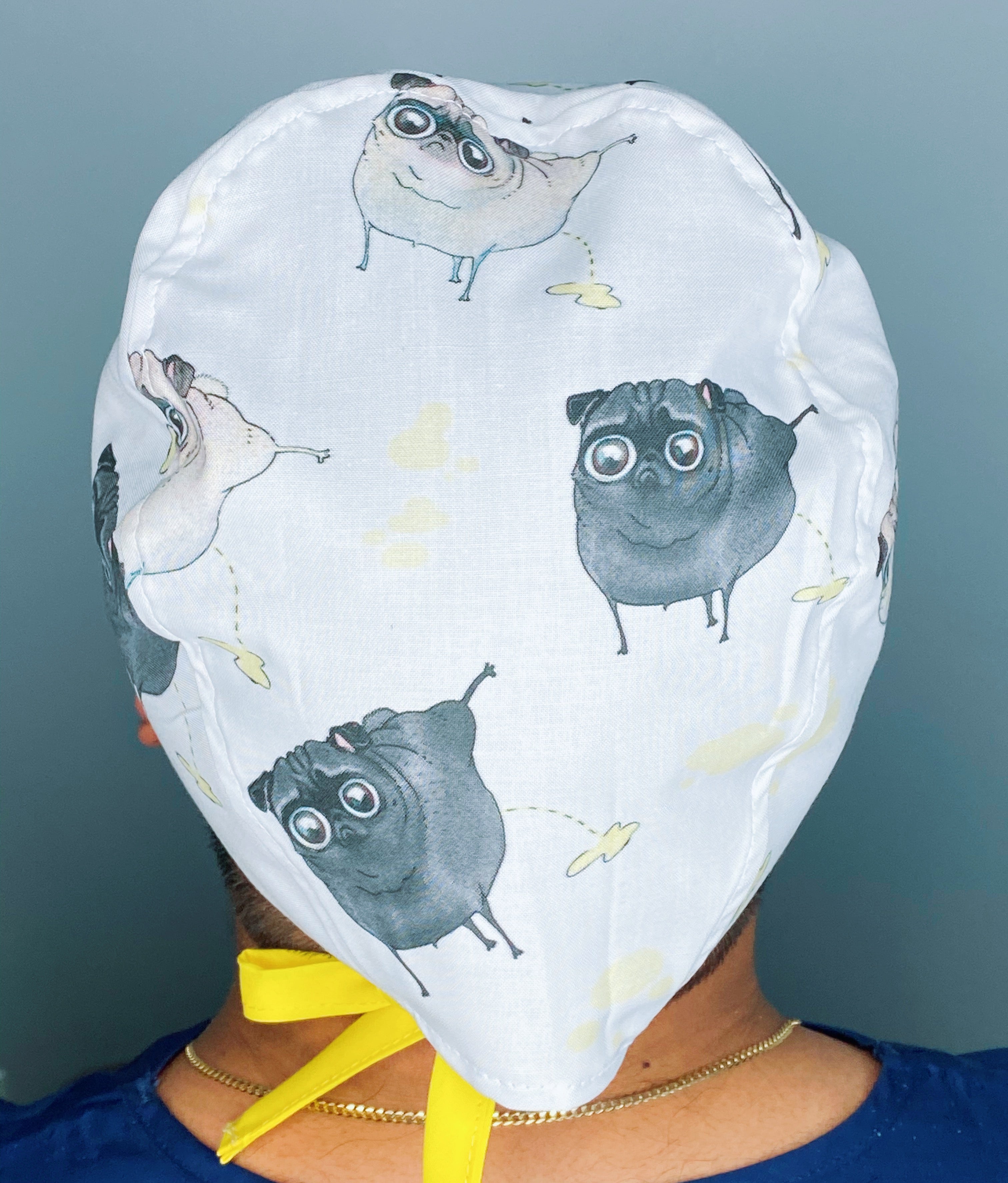 Funny Pugs Peeing Unisex Animal Scrub Cap