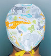 Cartooned Zoo Animals Unisex Animal Scrub Cap