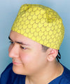 Scales Snakes Skin Yellow Zoo Animals Unisex Animal Scrub Cap
