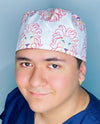 Doodled Lions Zoo Animals Unisex Animal Scrub Cap