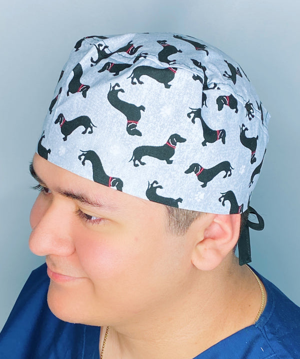 Dachshunds & Paw Prints Unisex Animal Scrub Cap