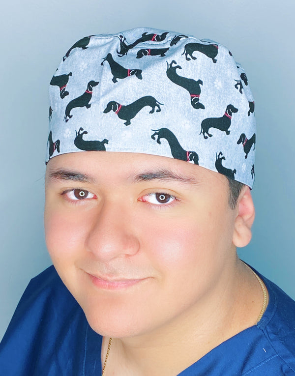 Dachshunds & Paw Prints Unisex Animal Scrub Cap