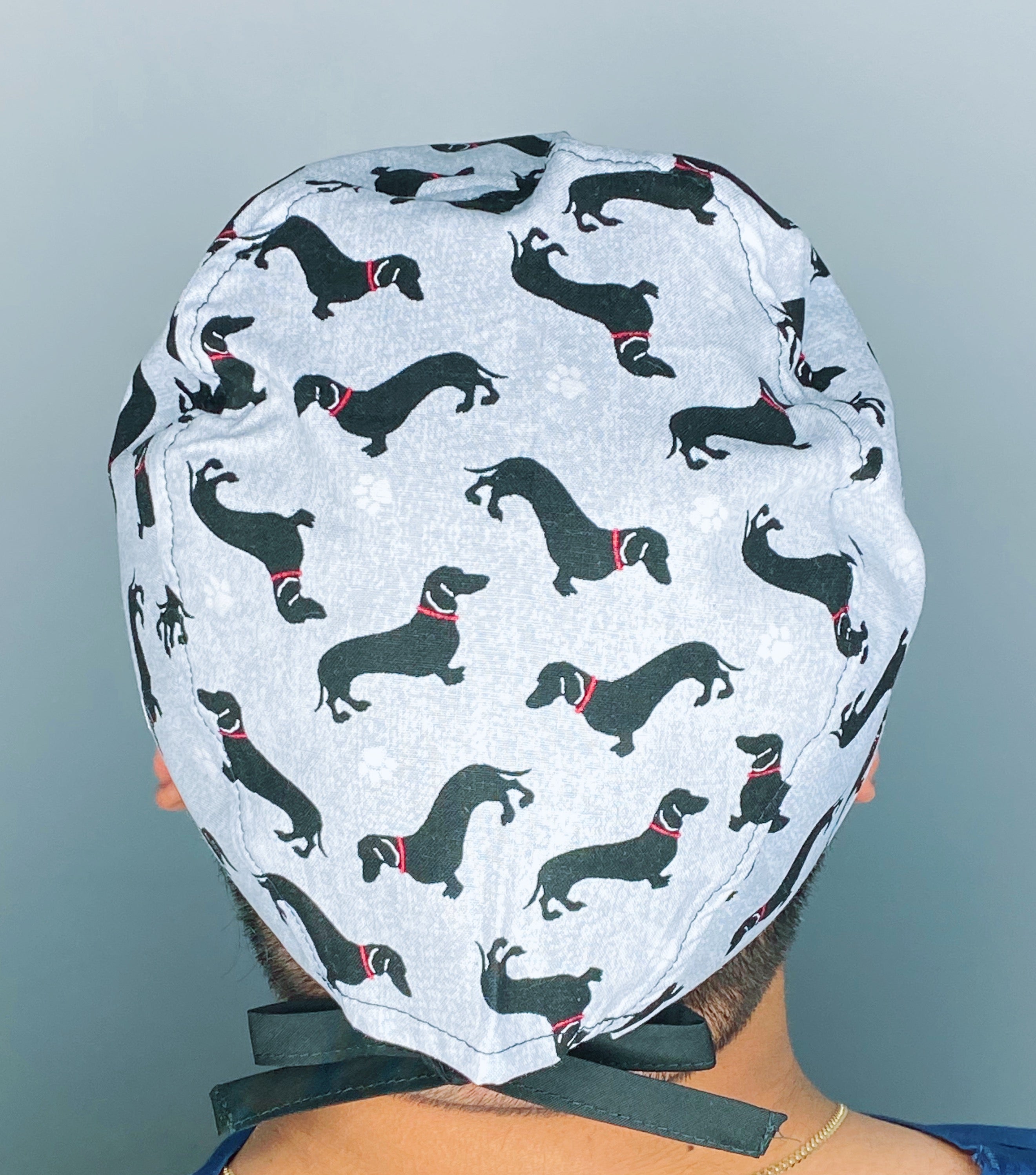 Dachshunds & Paw Prints Unisex Animal Scrub Cap