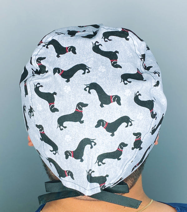 Dachshunds & Paw Prints Unisex Animal Scrub Cap