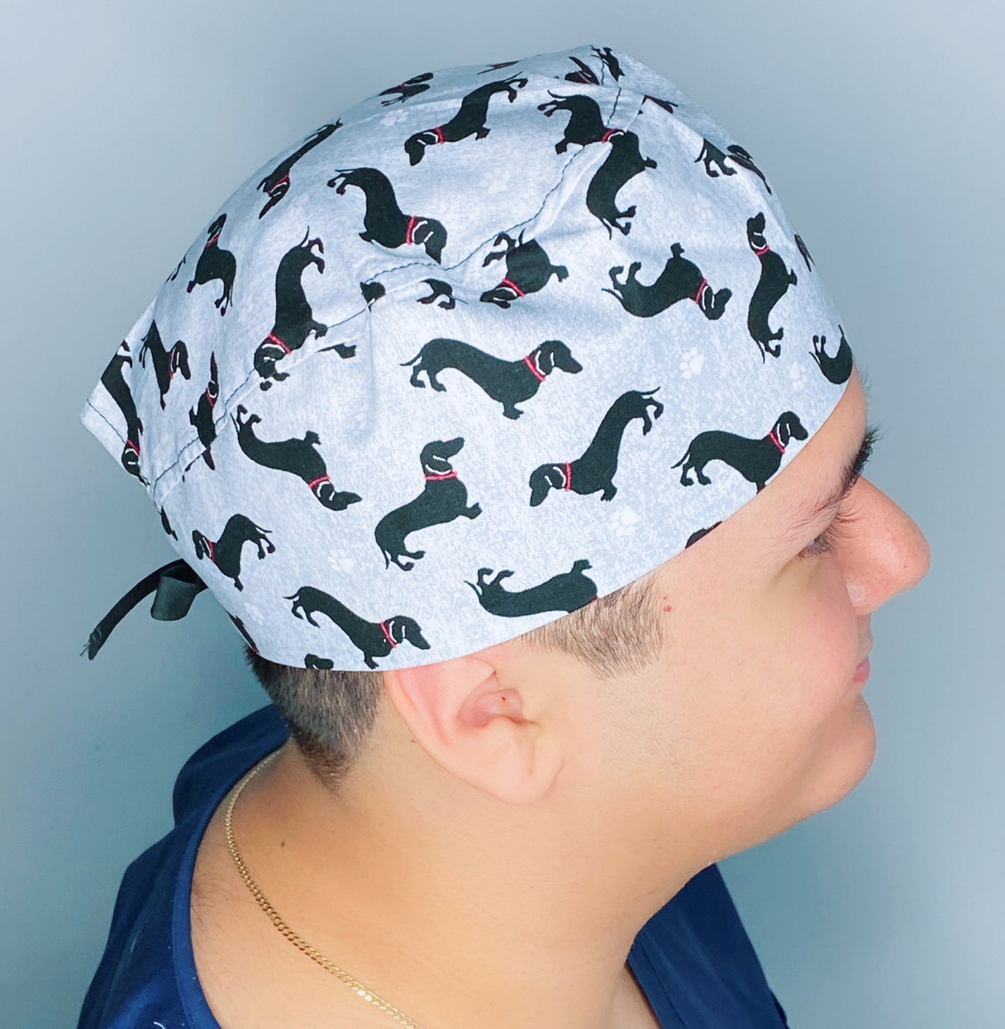Dachshunds & Paw Prints Unisex Animal Scrub Cap