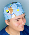 Dogs Playing with Tennis Balls Unisex Animal Scrub Cap