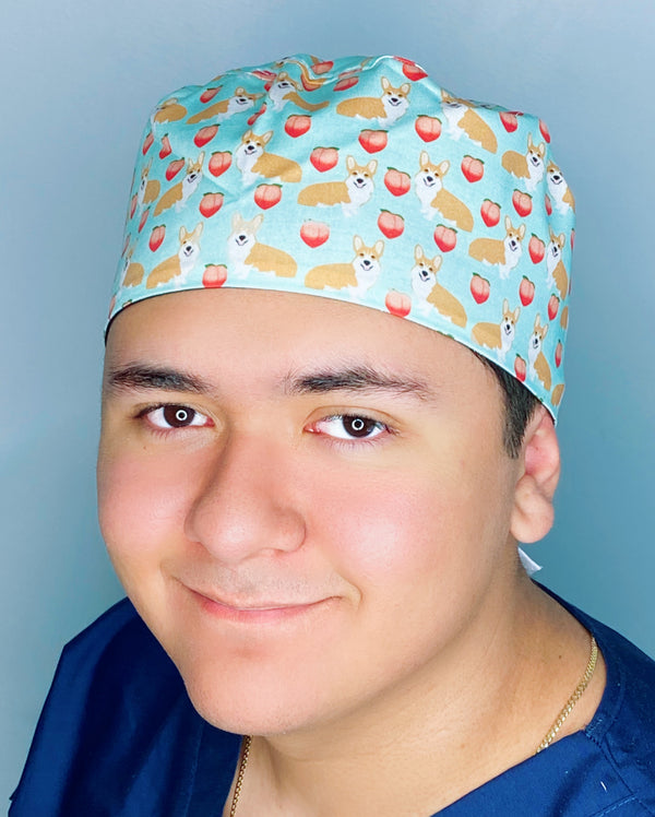 Corgi's and Peaches Unisex Animal Scrub Cap