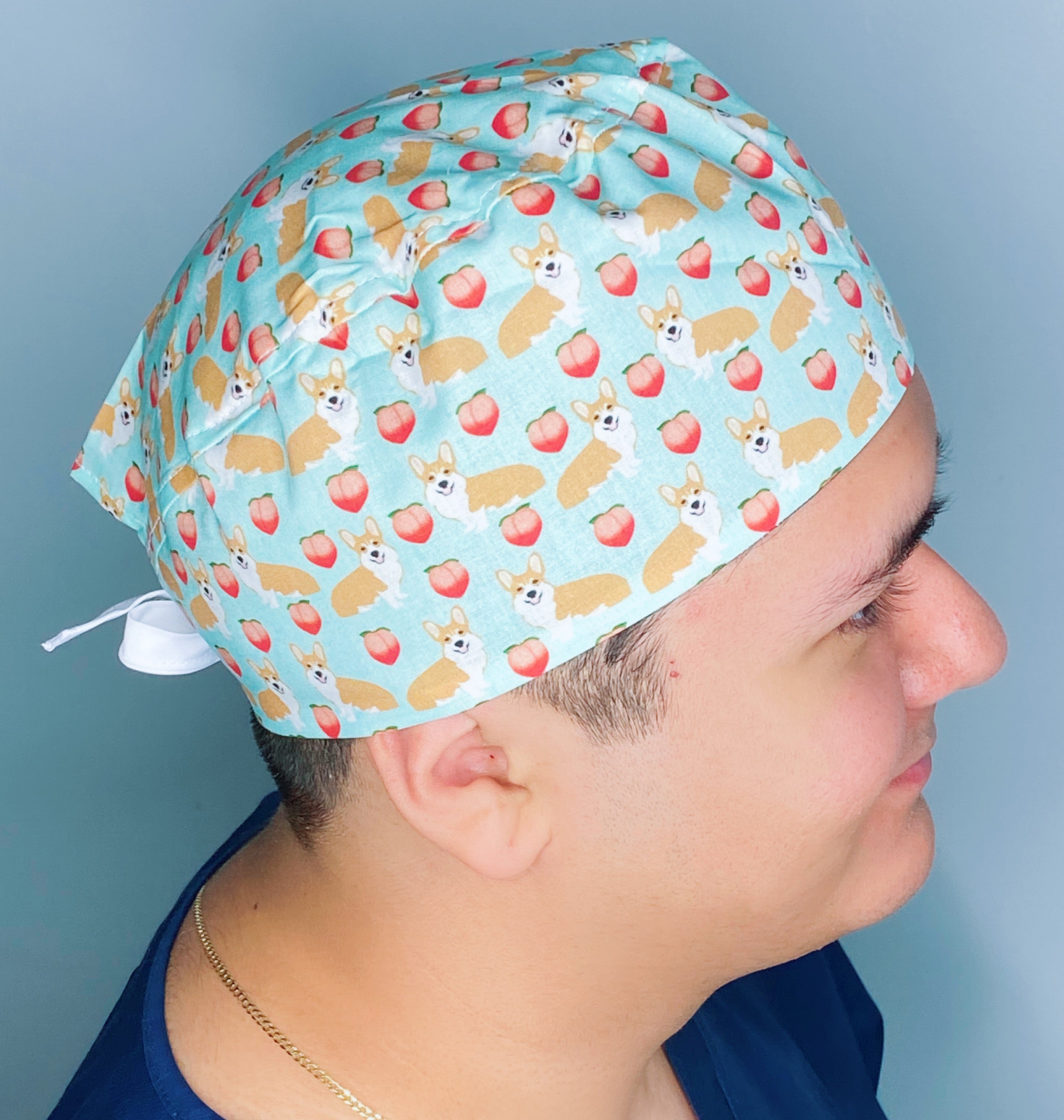 Corgi's and Peaches Unisex Animal Scrub Cap