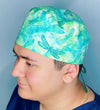 Beautiful Dragonflies Doodles on Green Unisex Animal Scrub Cap