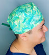 Beautiful Dragonflies Doodles on Green Unisex Animal Scrub Cap