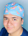 Pigs Flying on Blue Unisex Animal Scrub Cap