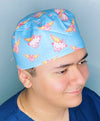 Pigs Flying on Blue Unisex Animal Scrub Cap
