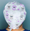 Adorable Purple Owls on White Unisex Animal Scrub Cap