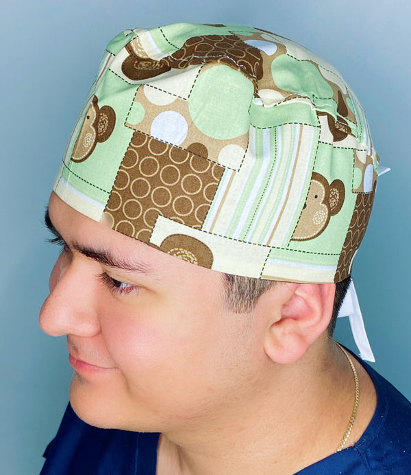 Cute Baby Monkeys Unisex Animal Scrub Cap