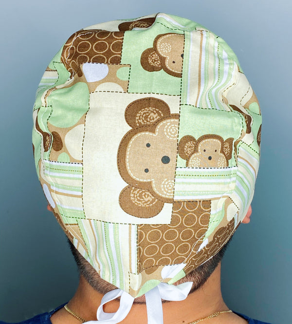 Cute Baby Monkeys Unisex Animal Scrub Cap