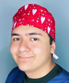 Love & Hearts Valentine's Day Unisex Holiday Scrub Cap