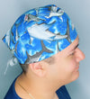 Angry Sharks in Ocean Unisex Animal Scrub Cap