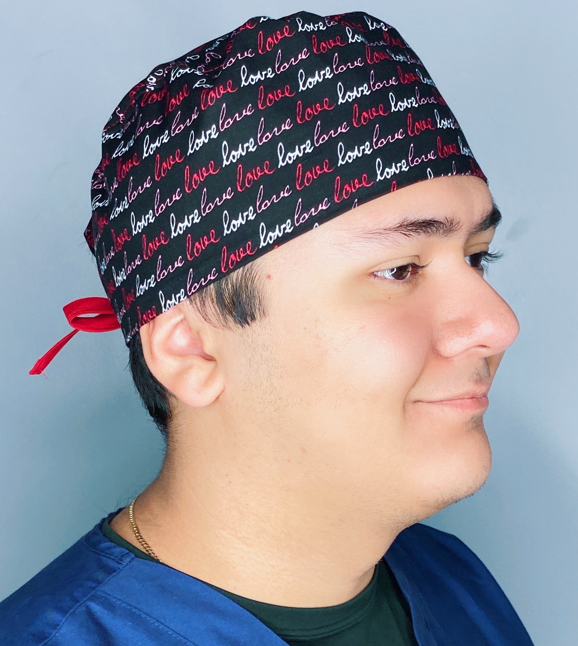 Love Love Love Valentine's Day Unisex Holiday Scrub Cap