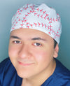 Baseballs Pattern White Unisex Sport Scrub Cap