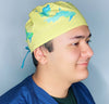Michigan State Silhouette on Yellow Unisex Geek Scrub Cap