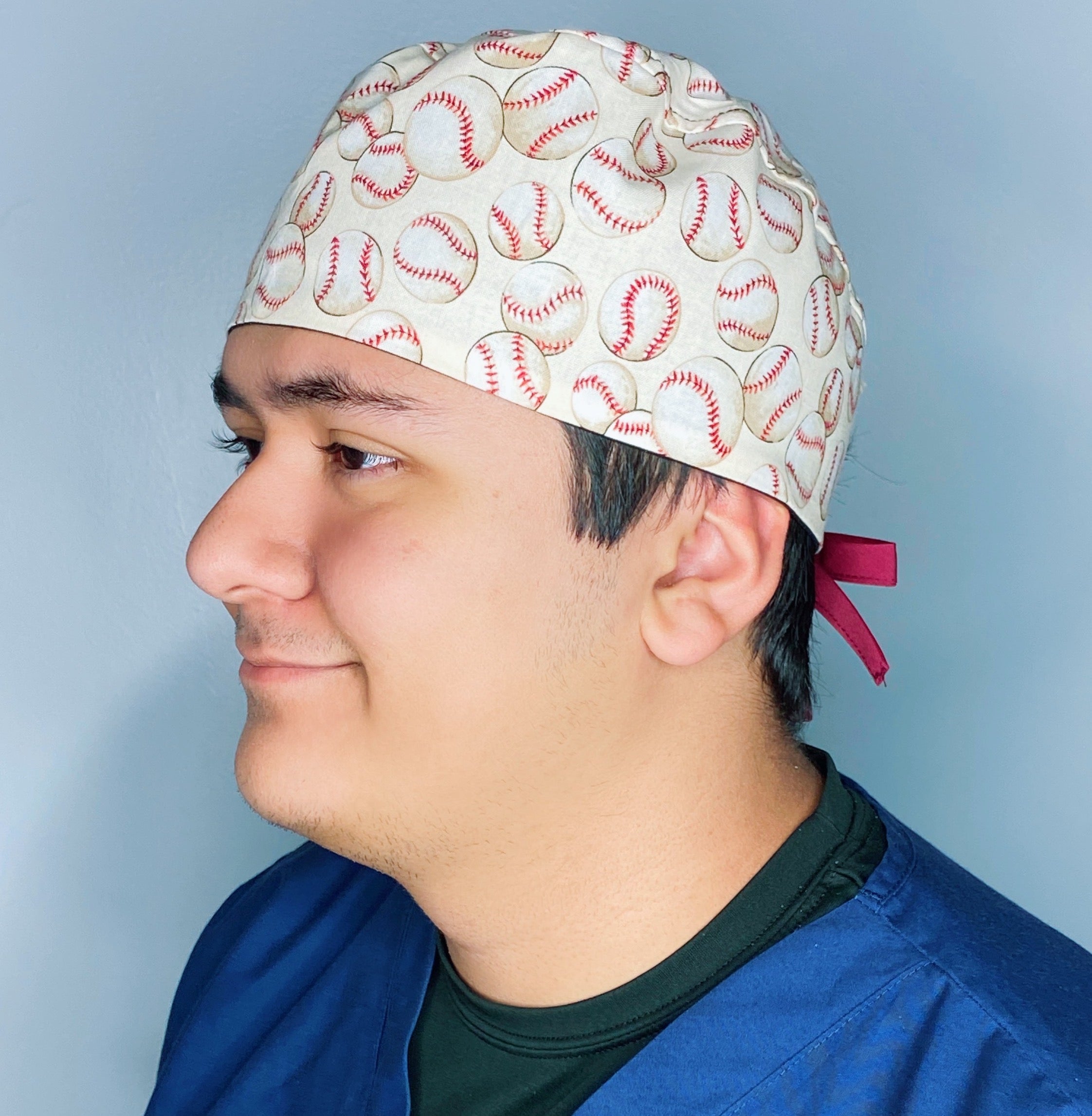 Baseballs on White Unisex Sport Scrub Cap