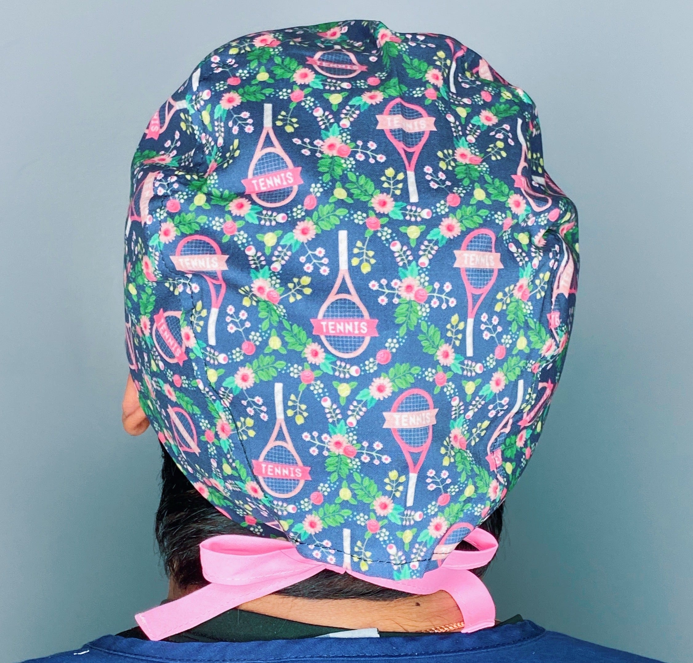 Tennis & Flowers Unisex Sport Scrub Cap
