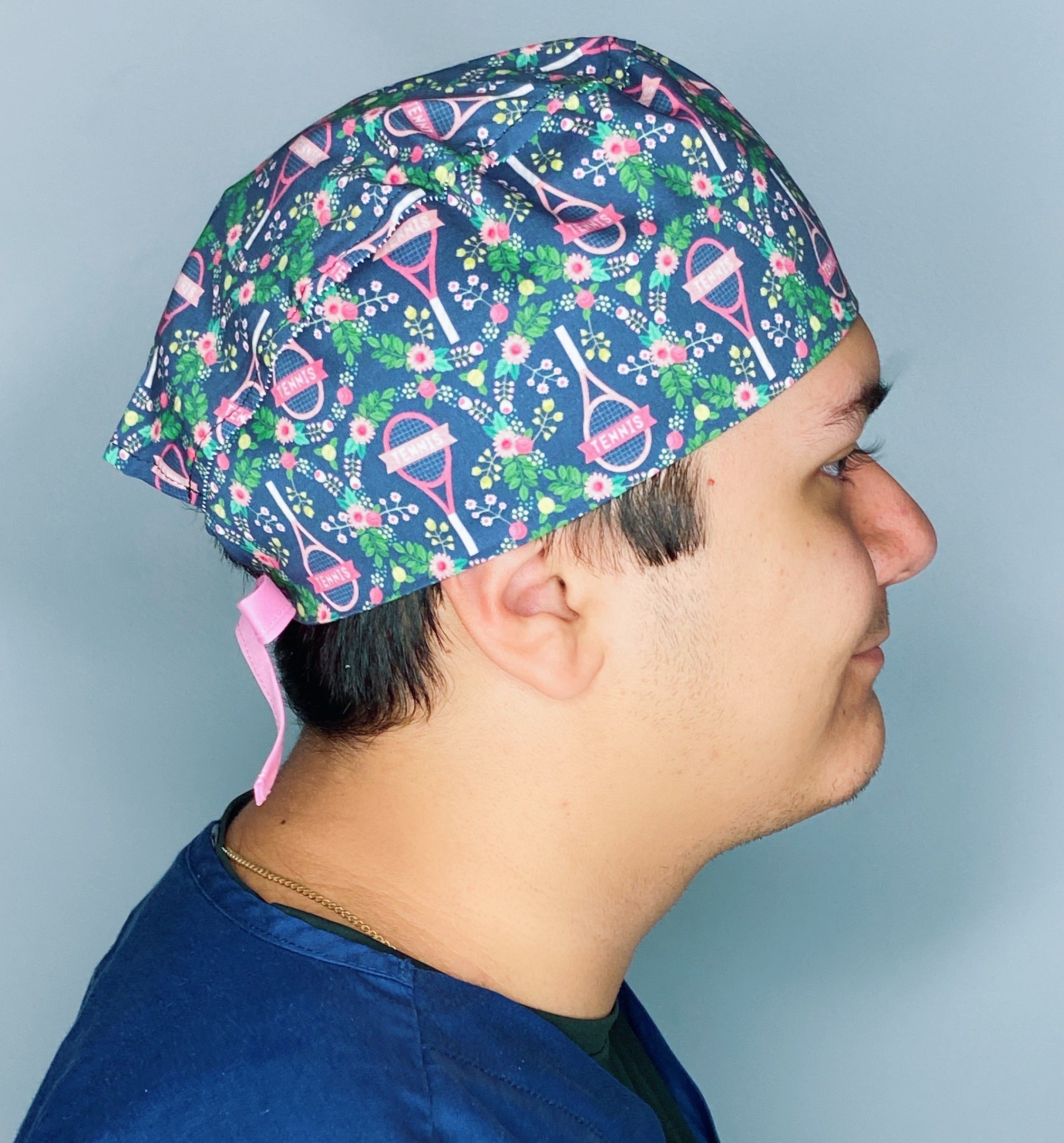 Tennis & Flowers Unisex Sport Scrub Cap