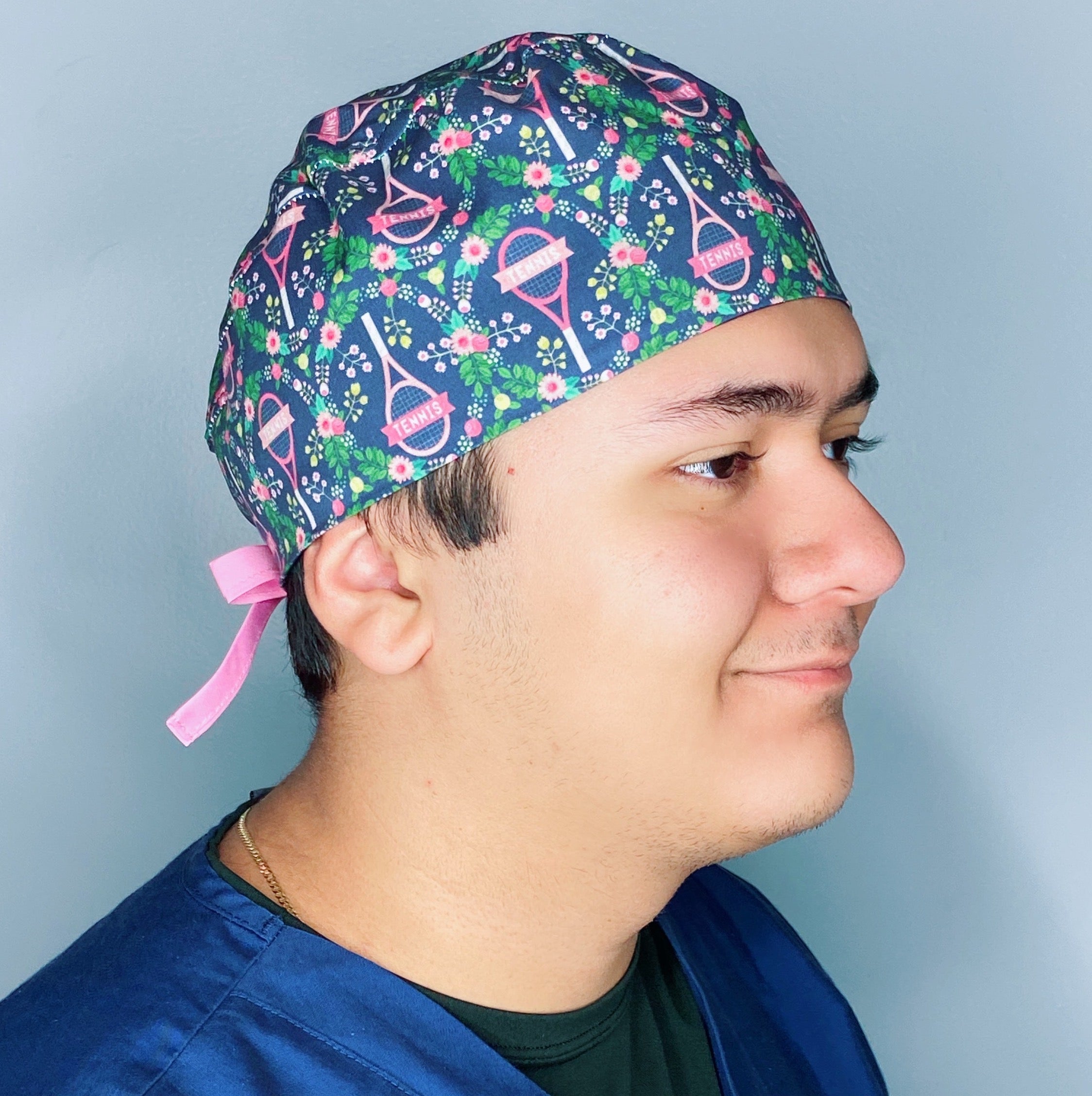 Tennis & Flowers Unisex Sport Scrub Cap