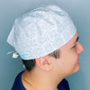 Grey & White Roses Floral Design Unisex Cute Scrub Cap