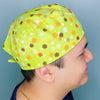 Small Flowers on Green Floral Design Unisex Cute Scrub Cap
