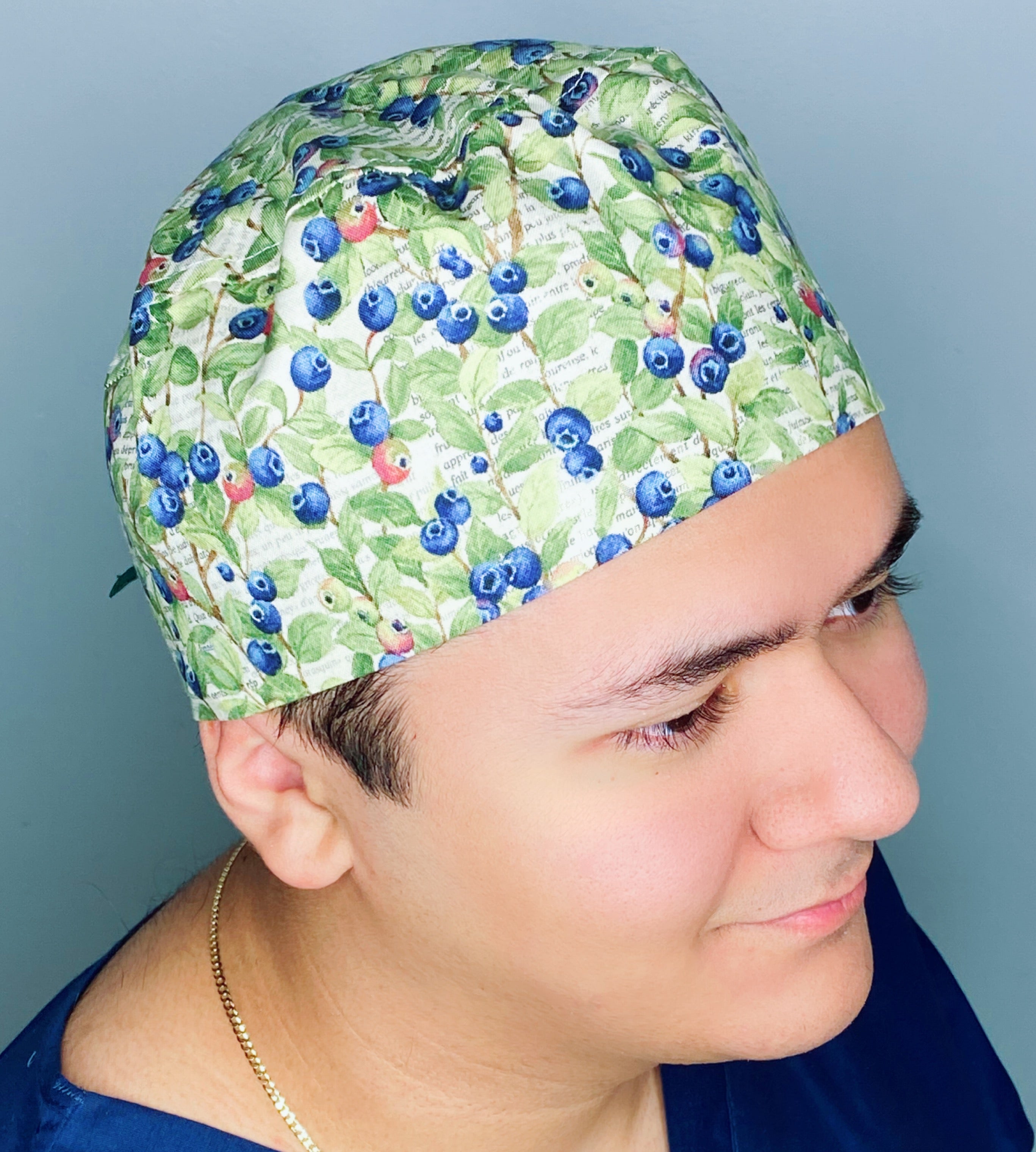 Blueberries and Poems Unisex Food Scrub Cap