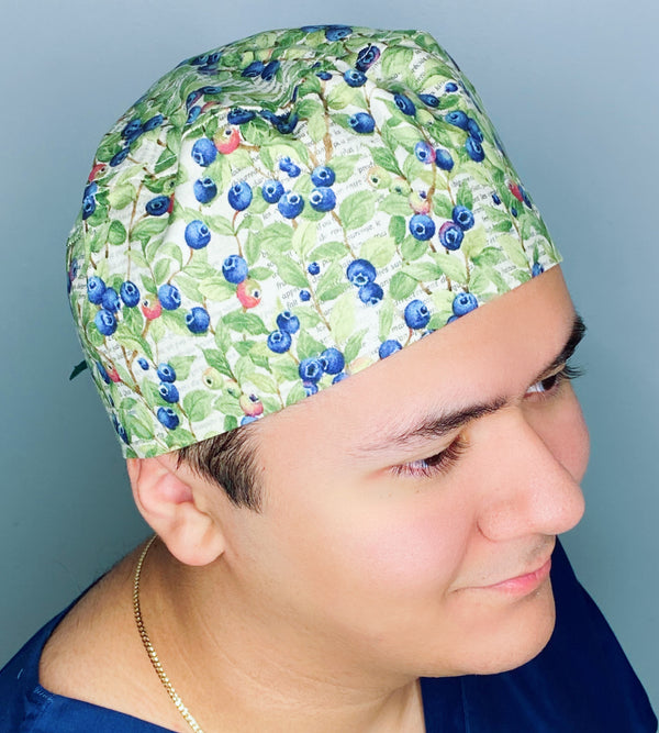 Blueberries and Poems Unisex Food Scrub Cap