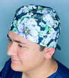 Light Purple Floral Design Unisex Cute Scrub Cap