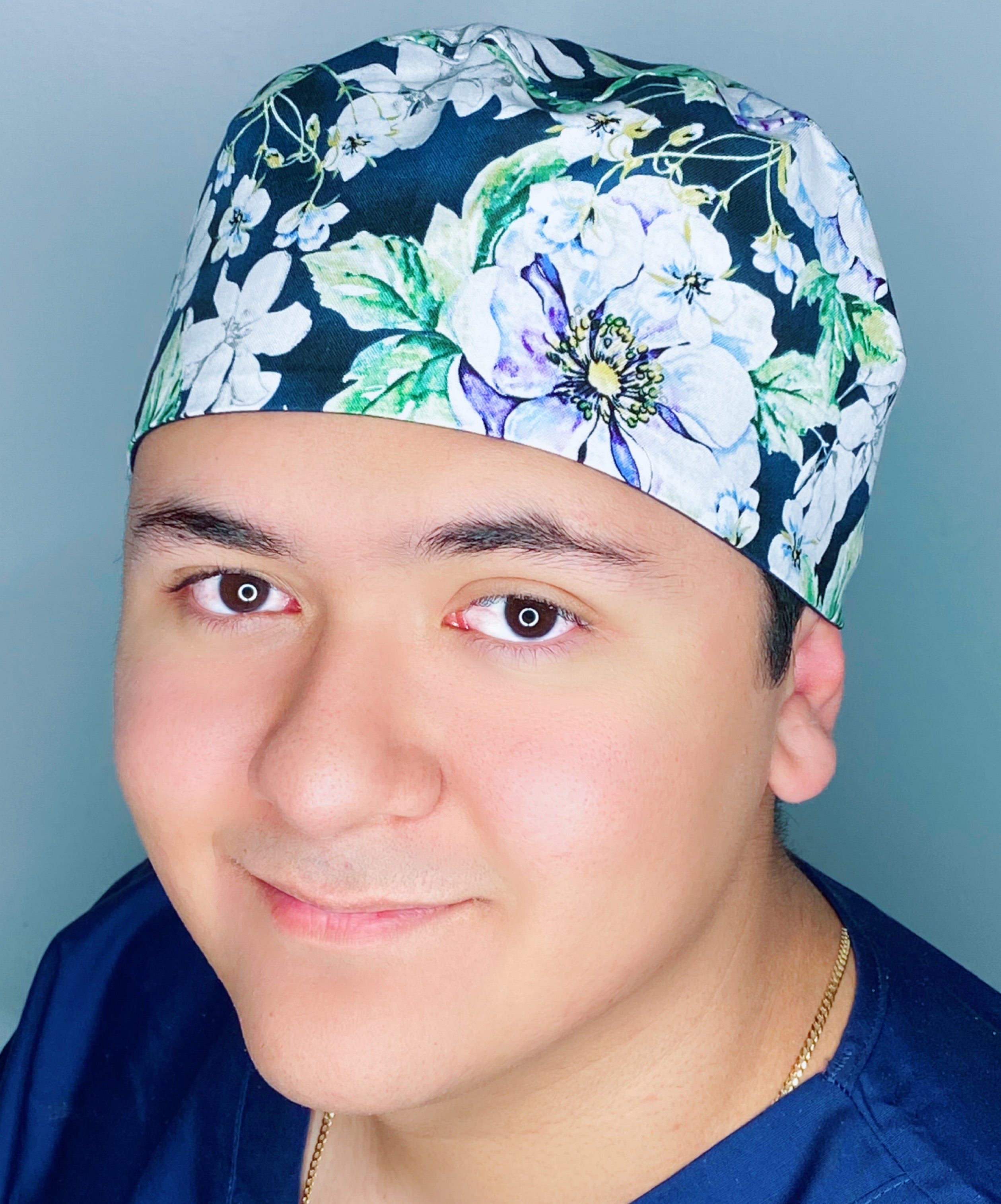 Light Purple Floral Design Unisex Cute Scrub Cap