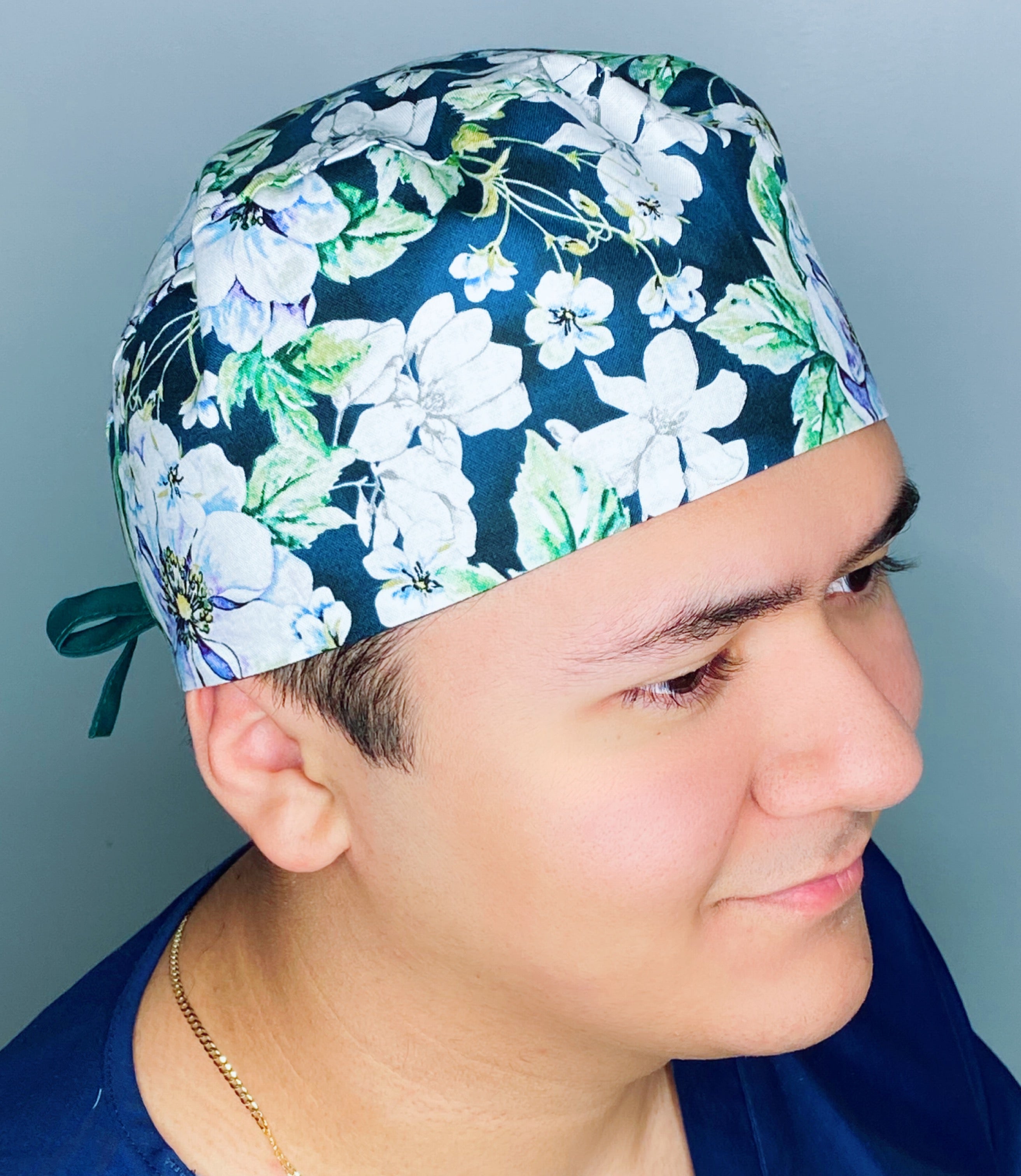Light Purple Floral Design Unisex Cute Scrub Cap