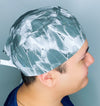 Black and White Feathers Unisex Animal Scrub Cap