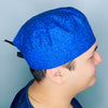 Blue Arabesque Mandala Floral Design Unisex Cute Scrub Cap