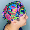 Colorful Metallic Arabesque Mandala Floral Design Unisex Cute Scrub Cap