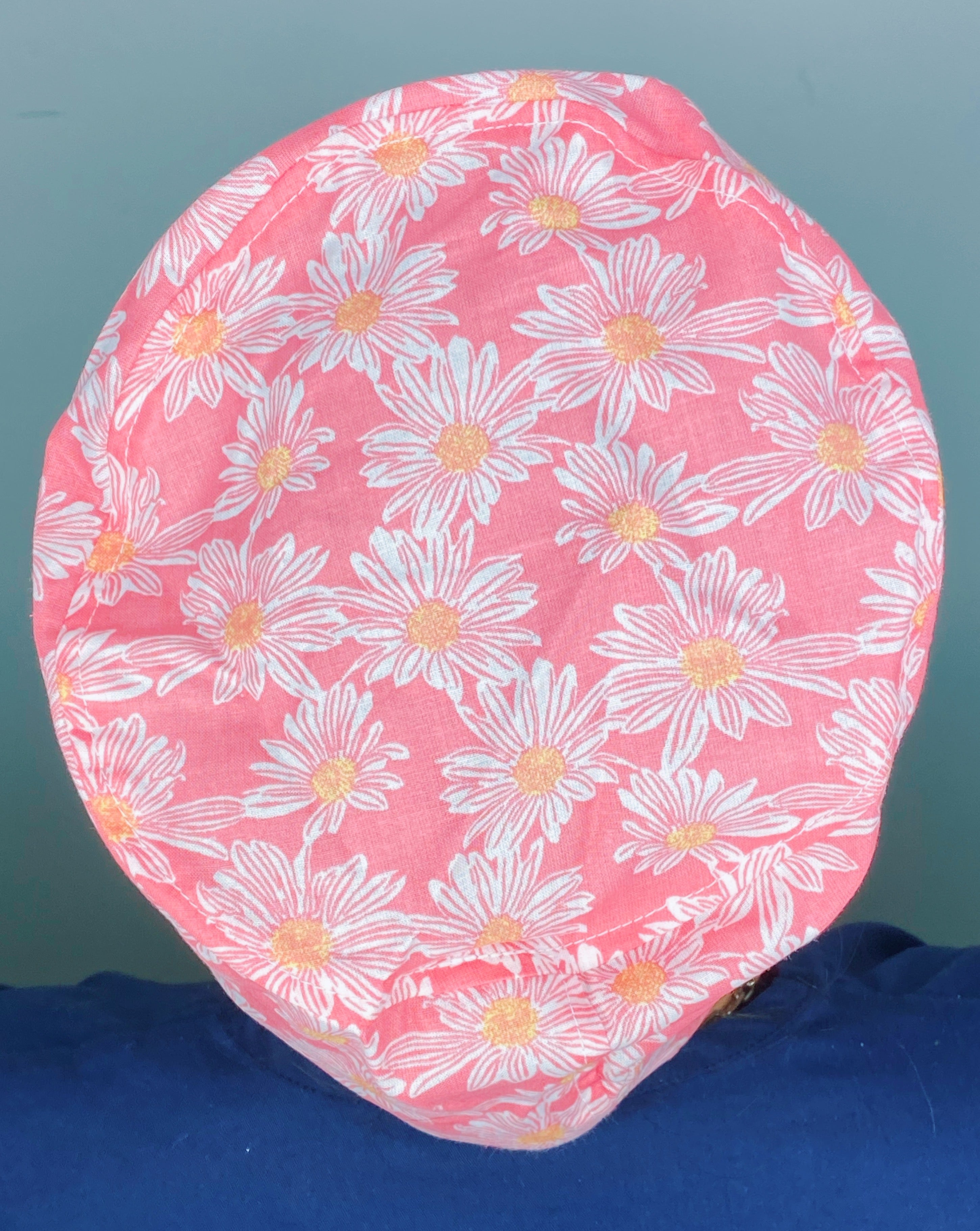 Drawn Flowers on Coral Pink Floral Euro