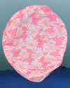 Drawn Flowers on Coral Pink Floral Euro