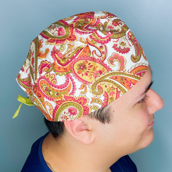 Neutral Tones Arabesque Mandala Floral Design Unisex Cute Scrub Cap