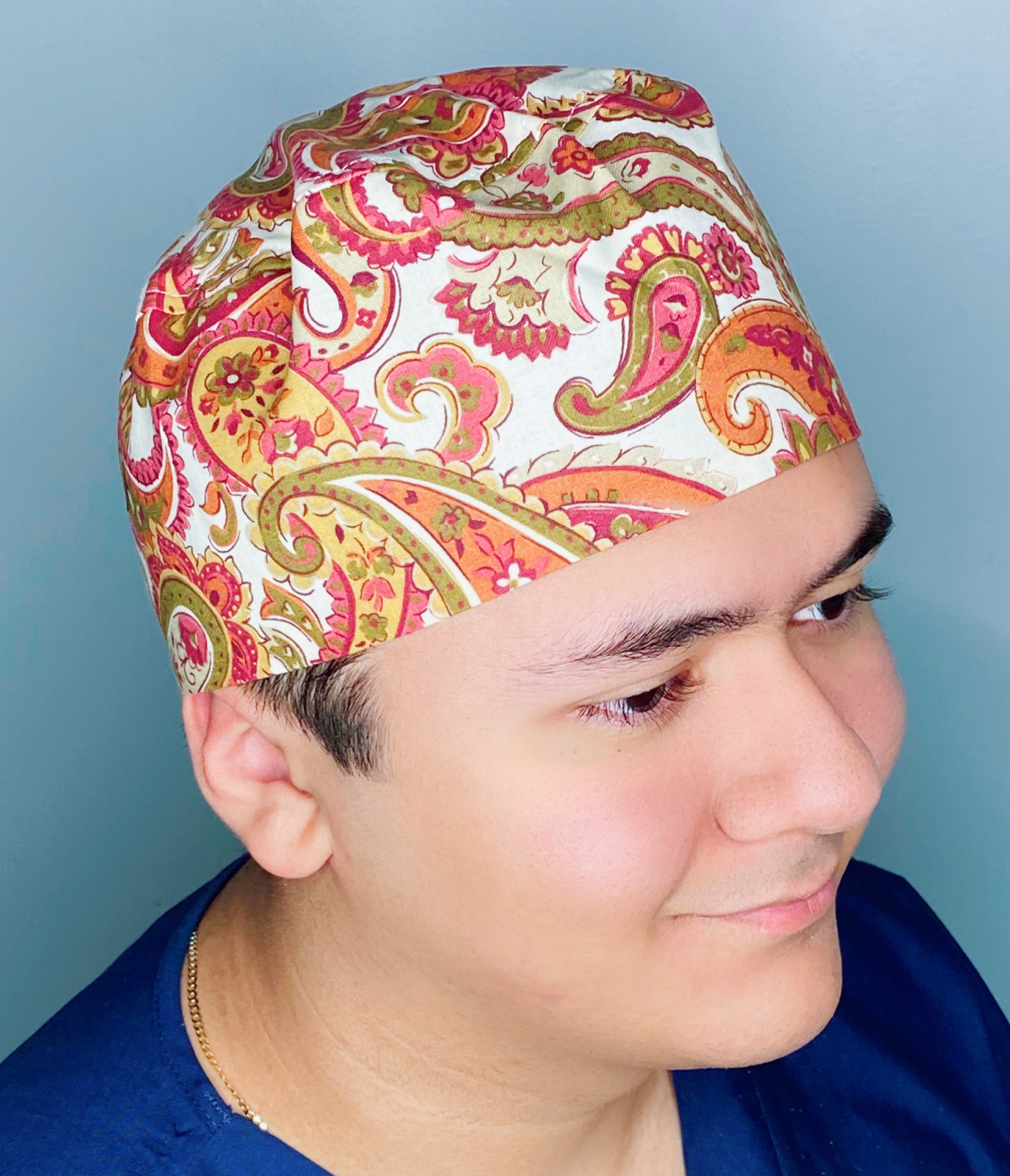 Neutral Tones Arabesque Mandala Floral Design Unisex Cute Scrub Cap