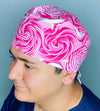 Pink Lollipops Candy Unisex Food Scrub Cap