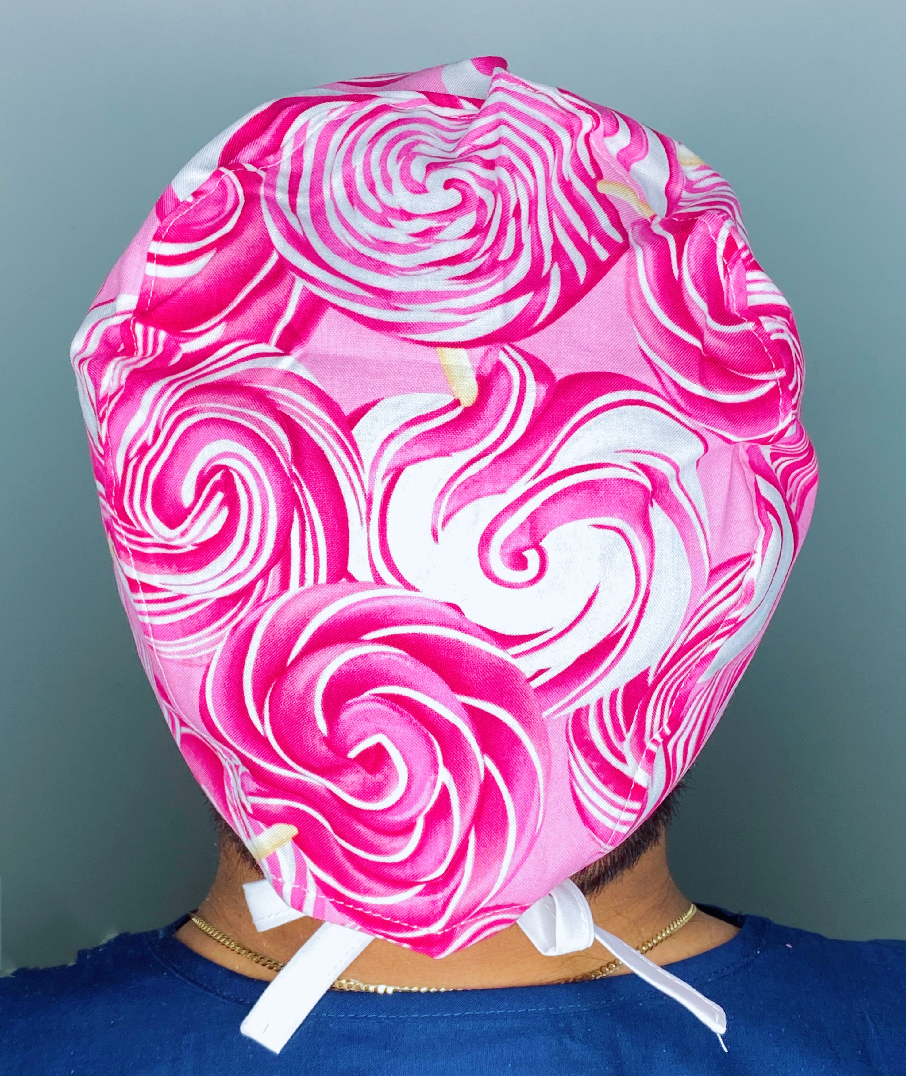 Pink Lollipops Candy Unisex Food Scrub Cap