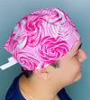 Pink Lollipops Candy Unisex Food Scrub Cap